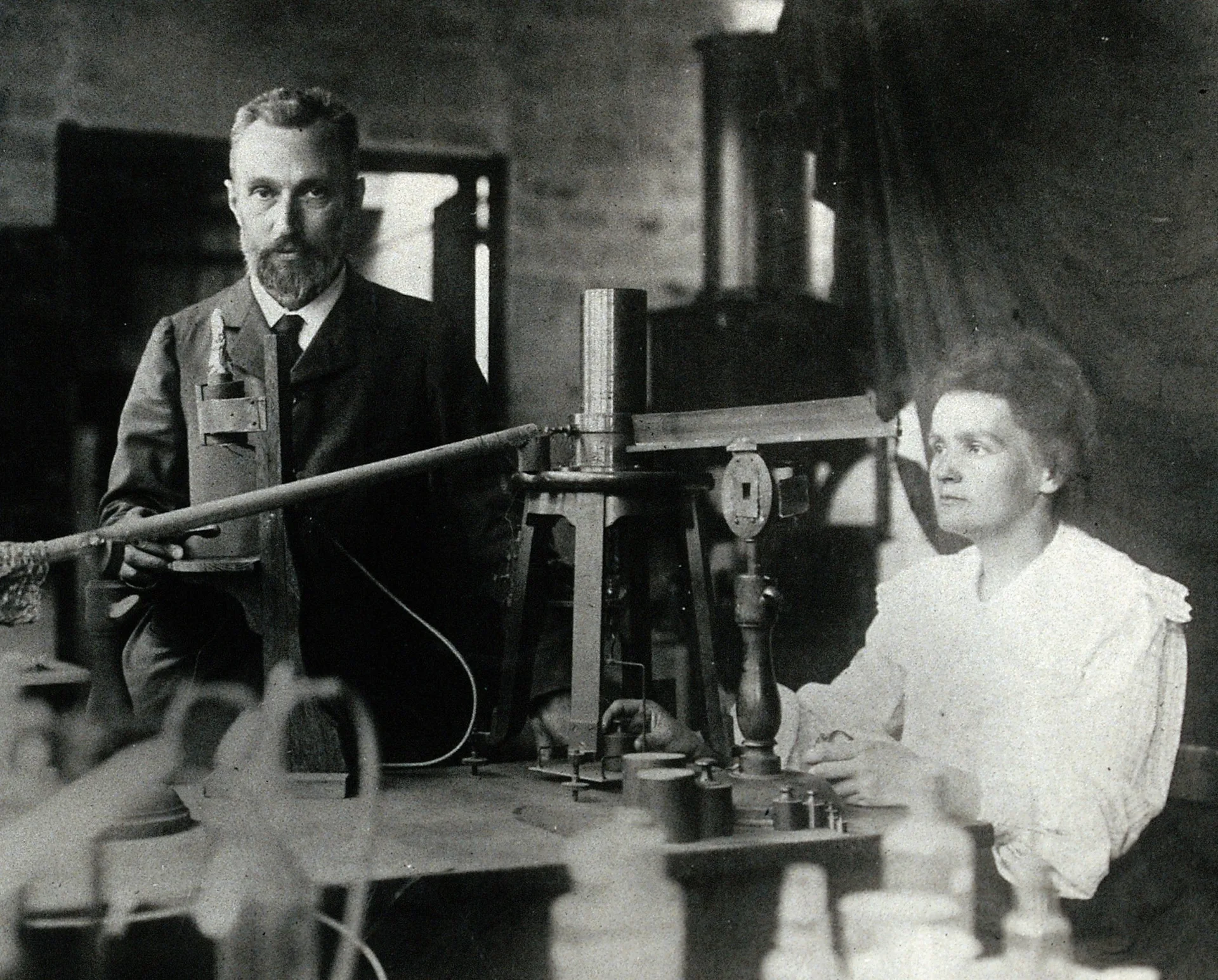 Pierre and Marie Curie, who shared the 1903 Nobel Prize in Physics with Henri Becquerel