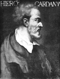 Retrato de Gerolamo Cardano, matemático e médico italiano do século XVI